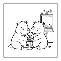 Obraz premium good friends coloring pages isolated
