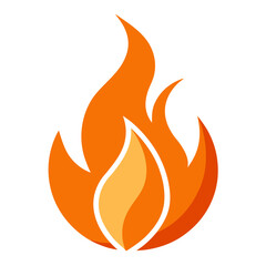 Orange Flame Icon Simple stylized graphic flame orange