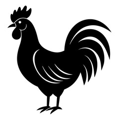 Silhouette of a Rooster simple black silhouette rooster
