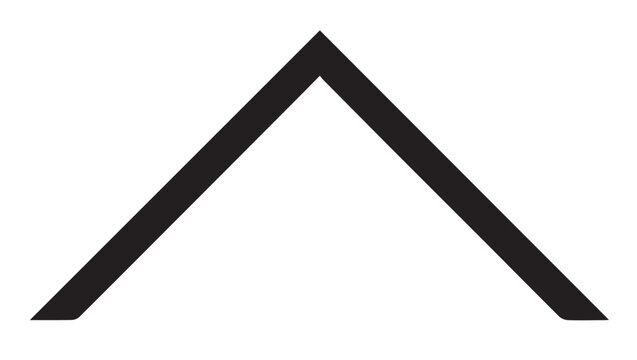 Icon of a simple chevron or upward pointing arrow.