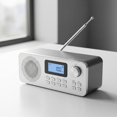 Fototapeta premium portable radio isolated on white