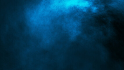 blue fog or smoke on black background.	