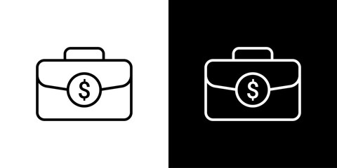Briefcase with Dollar Sign Icon – Business, Finance, and Money Symbol