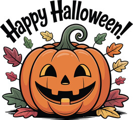 Spooky Halloween jack-o'-lanterns with carved faces glow orange, symbolizing autumn's festive and scary celebration in October