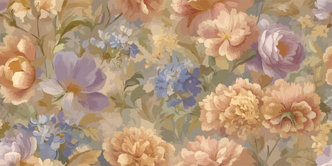 Bright floral abstract print. Artistic seamless pattern. Fashionable template for design