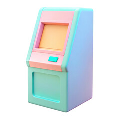 3d atm machine isolated on transparent background