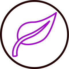 Leaf (Eco) Vector Line Purple Circle Black