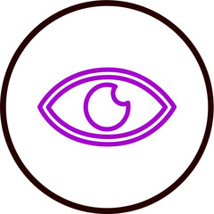 Eye (View) Vector Line Purple Circle Black
