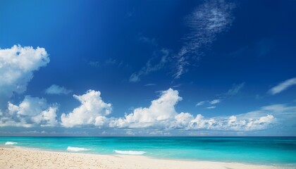 Fototapeta premium beautiful blue sky with white clouds on a fantastic beach