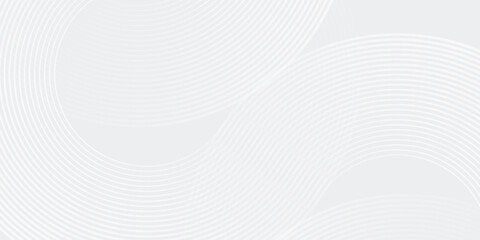 Abstract white glowing geometric lines on gray background. Modern shiny blue circle lines pattern. eps 10.