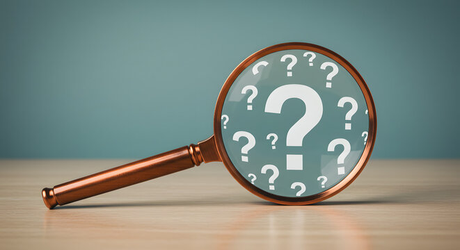Magnifying Glass with Question Marks