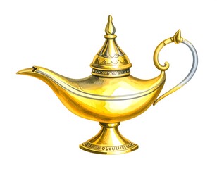 Fototapeta premium magic lamp on white background