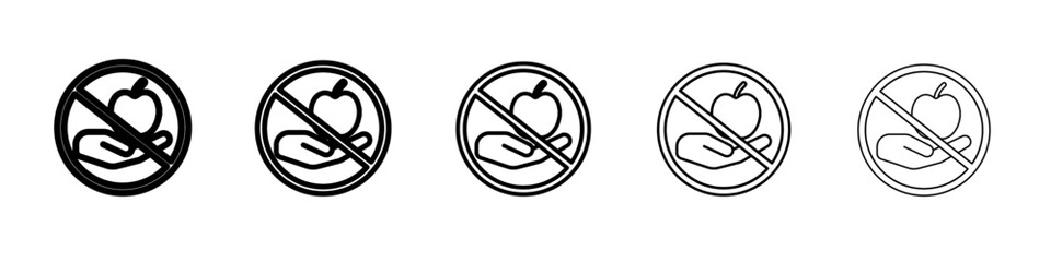 no apple in hand icon simple vector outline logo