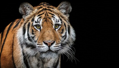 Naklejka premium portrait of a tiger with a black background