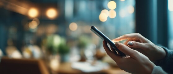 The smartphone in a cozy cafe setting showcasing modern communication and lifestyle.