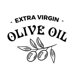 This vector illustration showcases an exquisite olive branch paired with a sophisticated olive oil label, highlighting the harmony of nature and elegance, ideal for Mediterranean-themed designs.