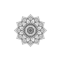 Circular pattern in the form of a mandala. Henna tatoo mandala. Mehndi style. Decorative pattern in oriental style. Coloring book page.