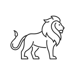 Line art Animals: lion, tiger, icon logo design