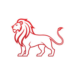 Line art Animals: lion, tiger, icon logo design