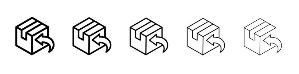 parcel return icon simple vector outline logo