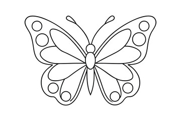 Butterfly Coloring page, Set of black Butterfly outline vector 