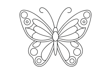 Butterfly Coloring page, Set of black Butterfly outline vector 