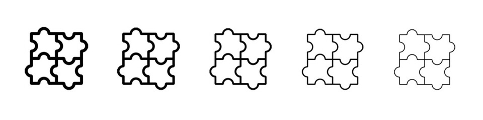 puzzle icon simple vector outline logo