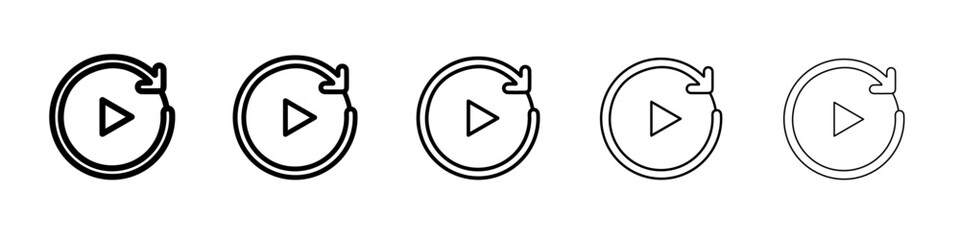 replay icon simple vector outline logo