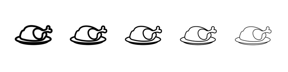 roasted turkey icon simple vector outline logo