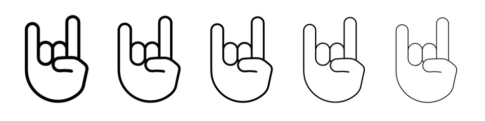 rock gesture icon simple vector outline logo