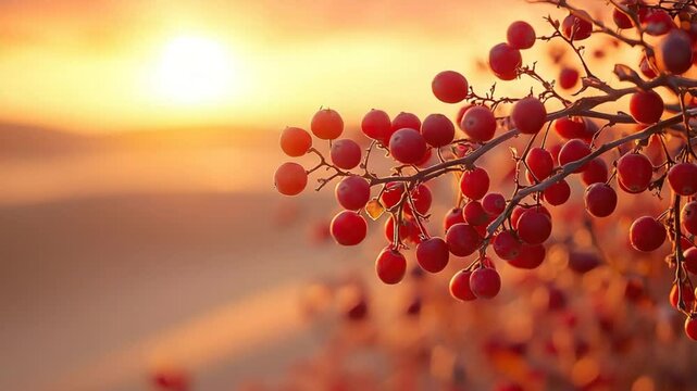 karonda on branch in rajasthan desert video