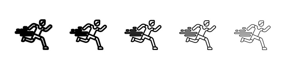 run icon simple vector outline logo