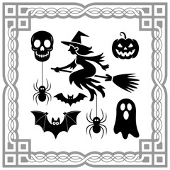 Fototapeta premium Halloween silhouette vector