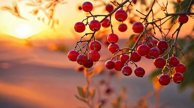 karonda on branch in rajasthan desert video