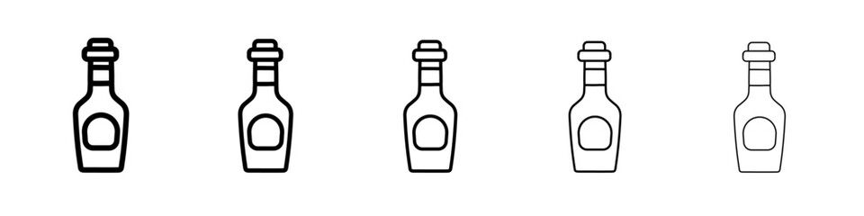 sauce bottle icon simple vector outline logo
