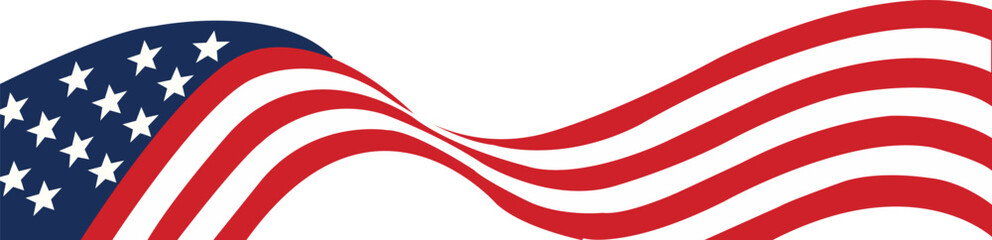 Abstract Waving American Flag Banner Background,American waving flag border