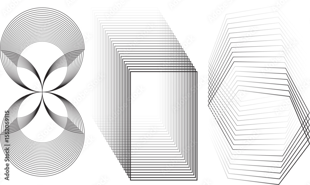 Fototapete seamless geometric vector pattern, black and white abstract linear design, seamless herringbone floo