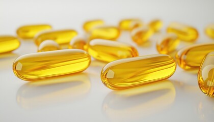 Yellow Softgels Capsules - Omega 3-6-9 Fish Oil Supplement With Essential Fatty Acids, Healthy Heart Benefits, And Overall Wellbeing Support.