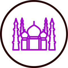 Taj Mahal Vector Line Purple Circle Black