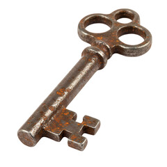 Antique Rusty Key A Detailed CloseUp on transparent background