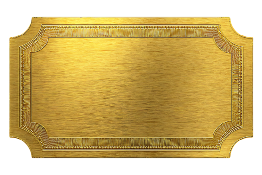 Golden ornate blank ticket stub template