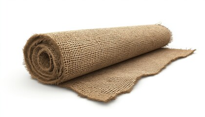 Vintage Brown Hemp Rope Upholstery Fabric With Rustic Canvas Texture For Sackcloth Or Blanket Weave Wallpaper. Beige Burlap Haircloth And Old Carpet Design.