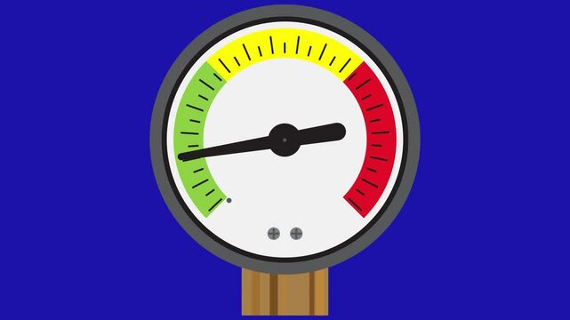 pressure meter animation, meter of pressure, speed, 4k video.