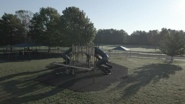 Morning playtime at the park playground