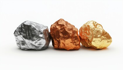 Precious Metal Ore Lump: A Mix Of Gold, Silver, And Copper - A Valuable Discovery In Mineral Deposits.