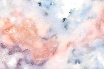 Obraz premium Pastel galaxy, dreamy nebula, cosmic background