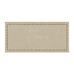 Beige Fabric Label Stitched Textile Tag Mockup Background for Design Projects on transparent background