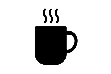 Hot beverage cup icon with steam rising, symbolizing coffee, tea, or a warm drink concept.