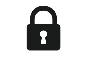 Minimalist padlock icon representing security, data protection, and privacy in digital or physical contexts.