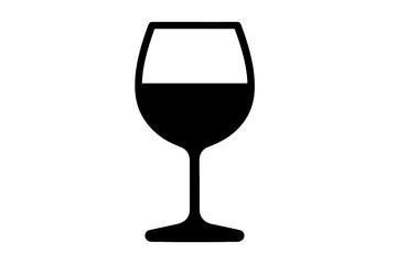 Elegant wine glass silhouette with liquid fill at the top.